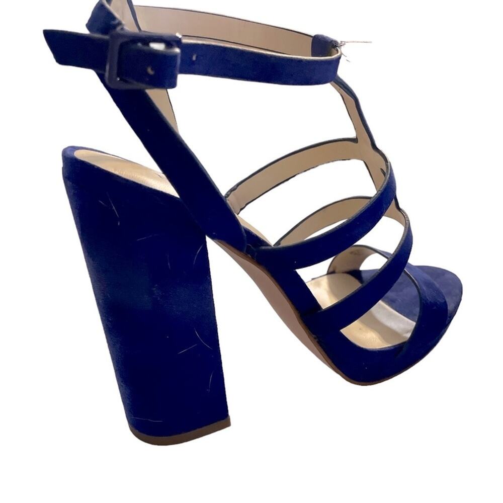 Eva & Zoe 5inch HEELS Womens 7 Royal Blue 1/2 inch platform Strappy